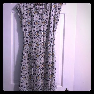 Loft Button Up Floral Dress Large